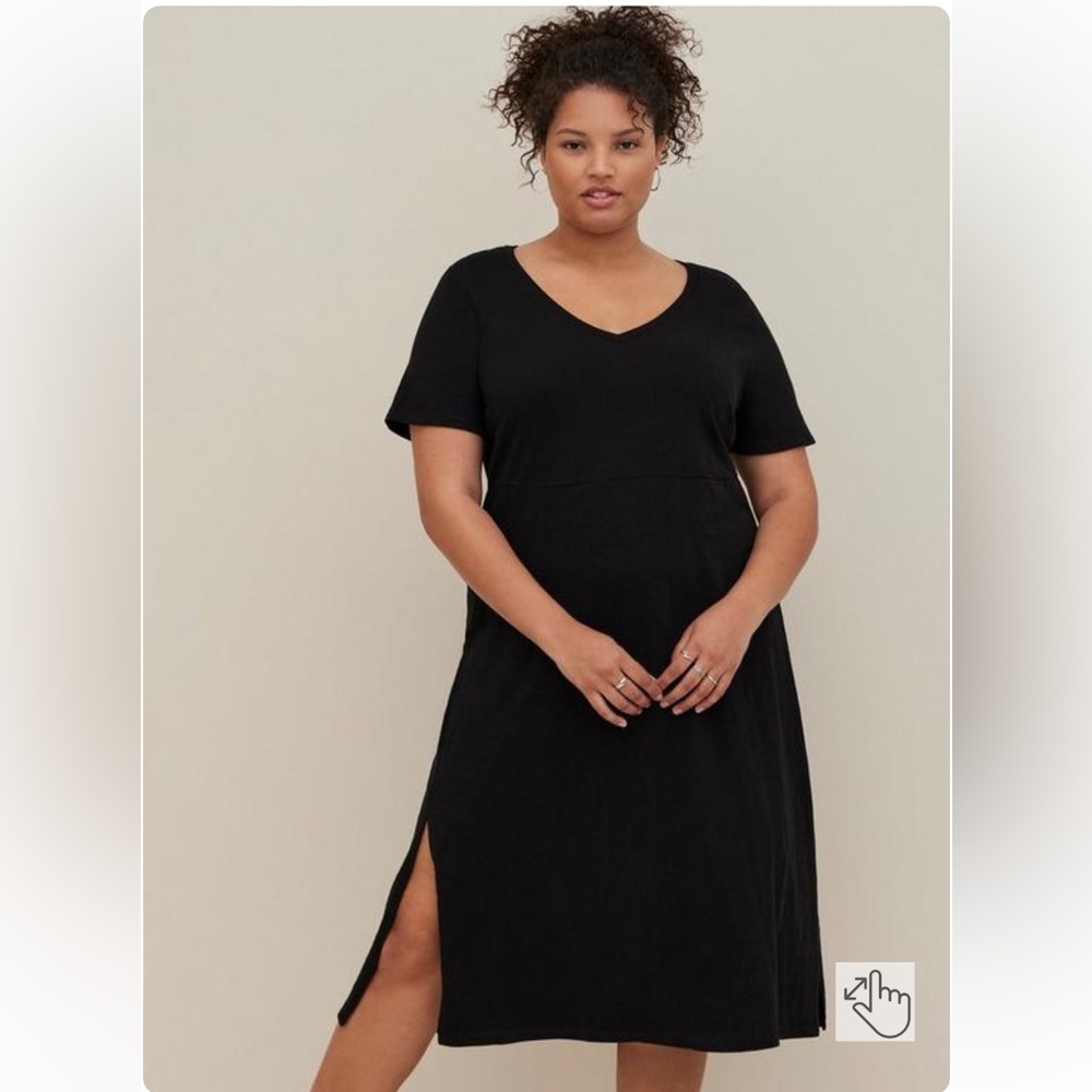 NWT Torrid Cotton Slub Side Slit Midi Dress